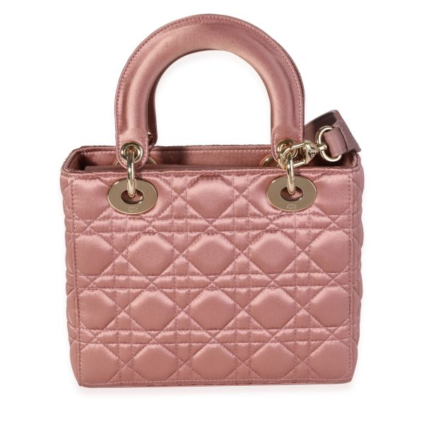 119265 pv bdfea718 3958 4d6f 8d34 65b57ce7a74c Dior Dusty Rose Cannage Quilted Satin Medium Lady Dior Bag With Crystal Charms