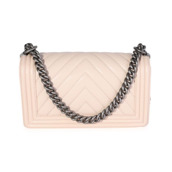 119430 pv 547b776d a69f 4cf5 b37d ca0be9cd80c0 Chanel Beige Chevron Quilted Caviar Old Medium Boy Bag