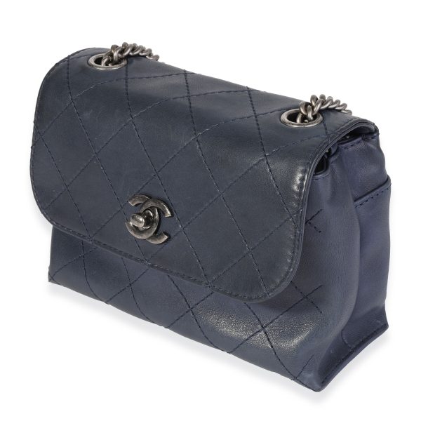 119440 sv f7e2a343 64eb 414a b647 b3c025998a3e Chanel Navy Quilted Calfskin CC Mini Flap Bag