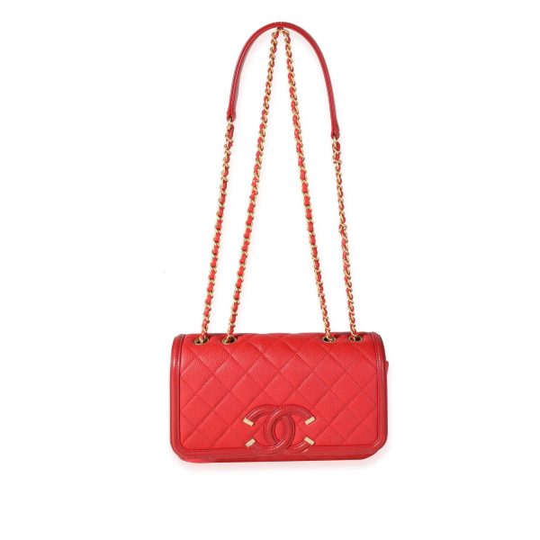 119480 bv 27507cad 27c6 4510 ac38 6926b69a36ba Chanel Red Caviar Quilted Small CC Filigree Flap Bag