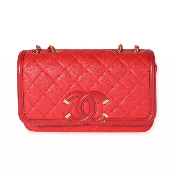 119480 fv 3297c56c 7c32 4ff2 b878 4e73289e95fa Chanel Red Caviar Quilted Small CC Filigree Flap Bag