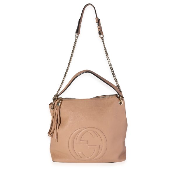 119500 bv Gucci Tan Pebbled Leather Soho Hobo Bag