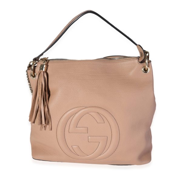 119500 fv Gucci Tan Pebbled Leather Soho Hobo Bag