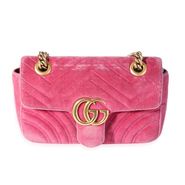 119513 fv Gucci Rose Velvet Matelass√© Marmont Small Shoulder Bag