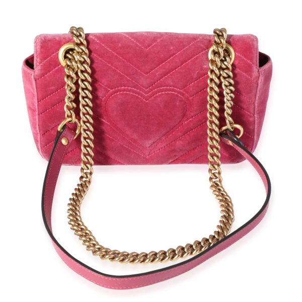 119513 pv Gucci Rose Velvet Matelass√© Marmont Small Shoulder Bag