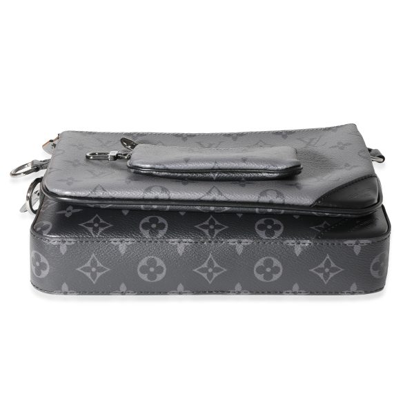 119526 clasp Louis Vuitton Grey Monogram Eclipse Reverse Canvas Trio Messenger Bag