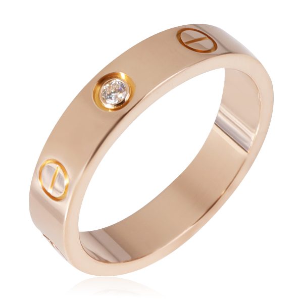 Rose Gold Wedding Band Cartier Love Diamond Wedding Band in 18k Rose Gold 002 CTW