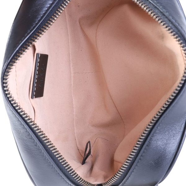 119643 av Gucci Calfskin Matelass√© Mini GG Marmont Chain Shoulder Bag
