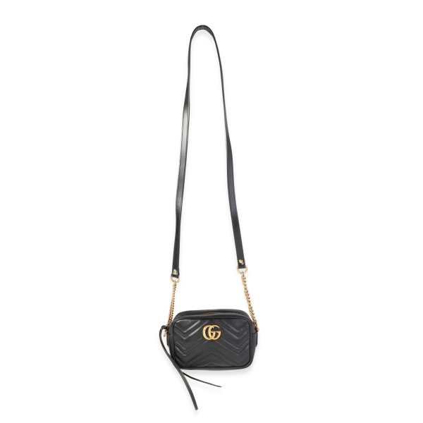 119643 bv Gucci Calfskin Matelass√© Mini GG Marmont Chain Shoulder Bag