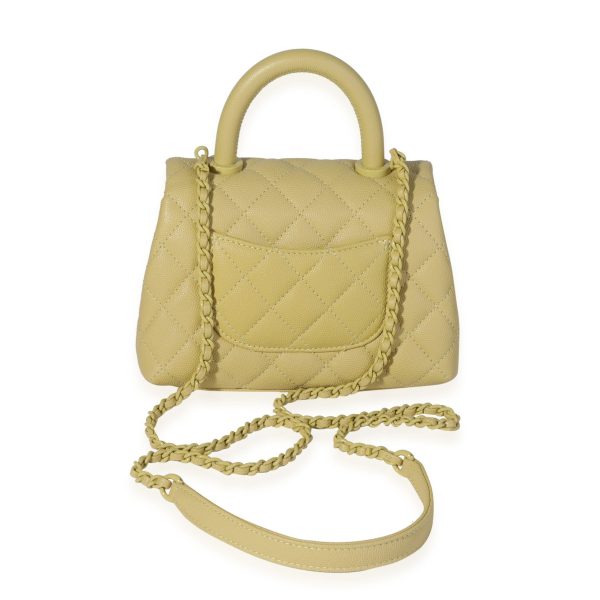 119653 pv Chanel Yellow Caviar Extra Mini Coco Top Handle Bag