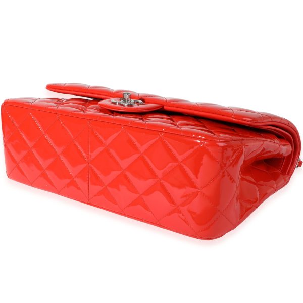 119675 clasp 9c2afb38 002f 47d3 9992 a085ddc1711e Chanel Red Patent Classic Jumbo Double Flap Bag