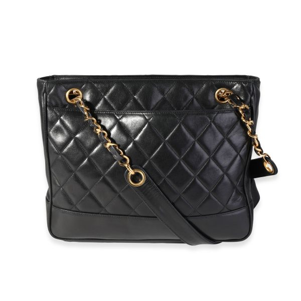 119697 fv Chanel Vintage Black Quilted Lambskin Shoulder Bag