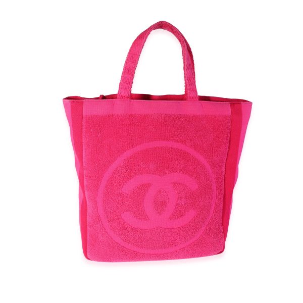 119699 pv 722b1909 7964 4450 9eae 111a43fcaa33 Chanel Fuchsia Terry Cloth CC Beach Tote