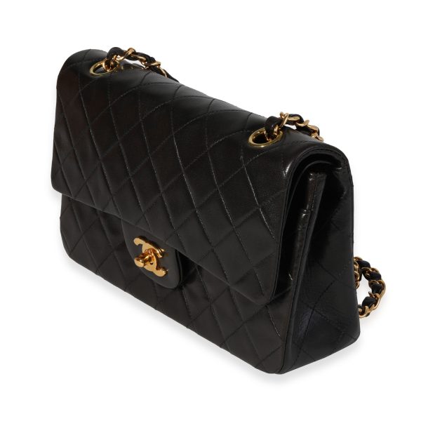 119706 sv 923c13a5 f0a1 4236 89b1 ad083ae91f16 Chanel Vintage Black Quilted Lambskin Small Classic Double Flap Bag