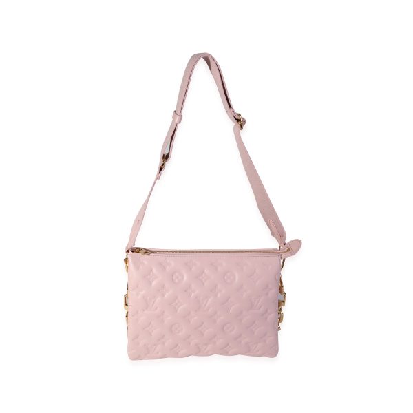 119712 bv 1d5ba635 a3d1 47dd 949e eab1420b33e6 Louis Vuitton Rose Pink Monogram Embossed Lambskin Coussin PM