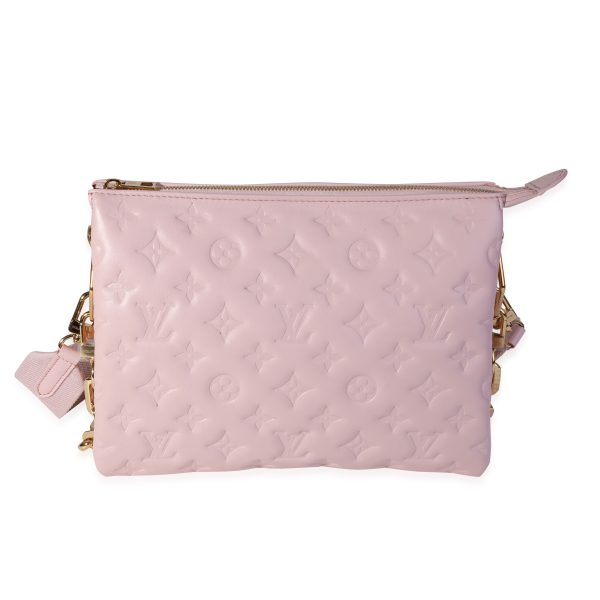 119712 fv 87201f2a 09b5 4cfb b11e c984c7597acb Louis Vuitton Rose Pink Monogram Embossed Lambskin Coussin PM