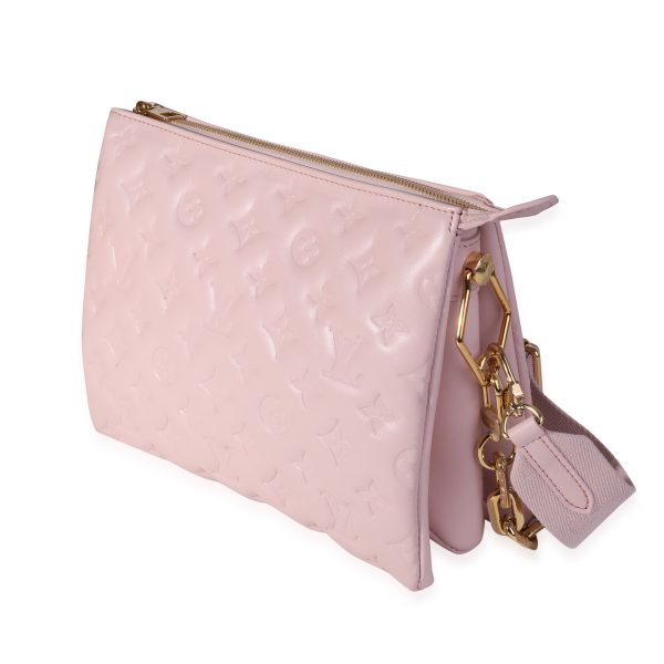 119712 sv 27627674 b0aa 45da 9c70 76810cf5d584 Louis Vuitton Rose Pink Monogram Embossed Lambskin Coussin PM