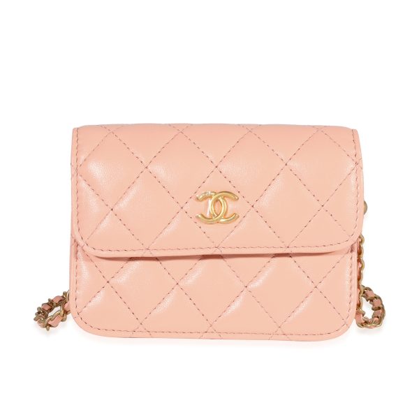 119744 fv 3b70690c e7f5 4c39 8e8f 0670c2d64b93 Chanel Light Orange Quilted Lambskin Pearl Crush Clutch