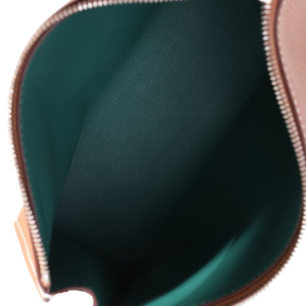 119787 av a31dd7ff 28dc 4779 a00c 63aed4a61446 Hermès Verso Gold Malachite Evercolor Zipengo Toiletry Pouch PM PHW