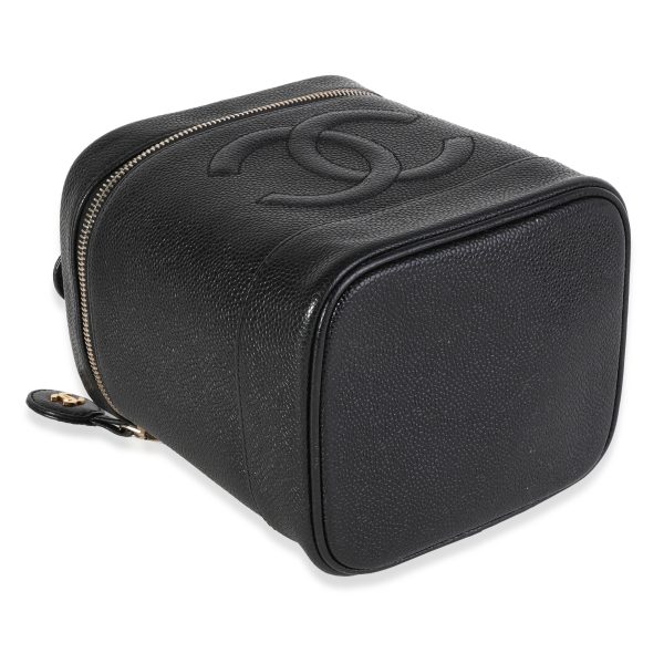 119800 clasp Chanel Vintage Black Caviar Vanity Case