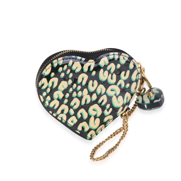 119807 pv Louis Vuitton x Stephen Sprouse Bleu Infini Leopard Vernis Heart Coin Purse