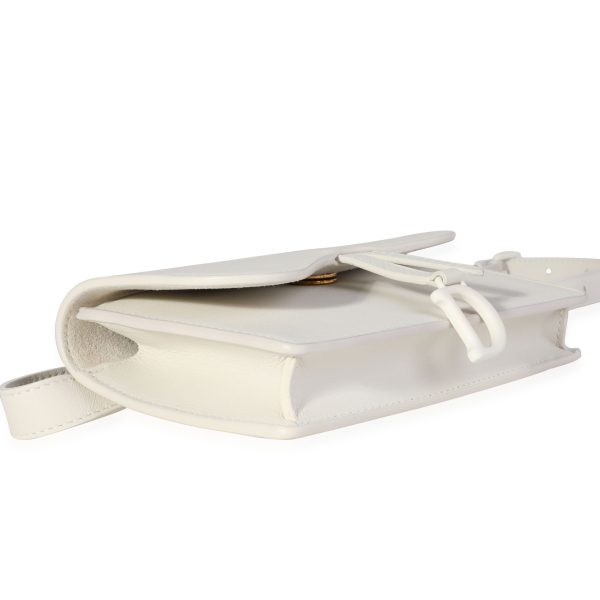 119885 box a0b554dc d6d6 4897 9e18 80c09139bd8a Dior Matte White Calfskin Saddle Belt Pouch