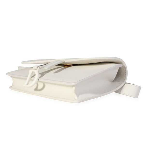 119885 clasp 31060352 9c17 4970 81bf e4ed41d97040 Dior Matte White Calfskin Saddle Belt Pouch