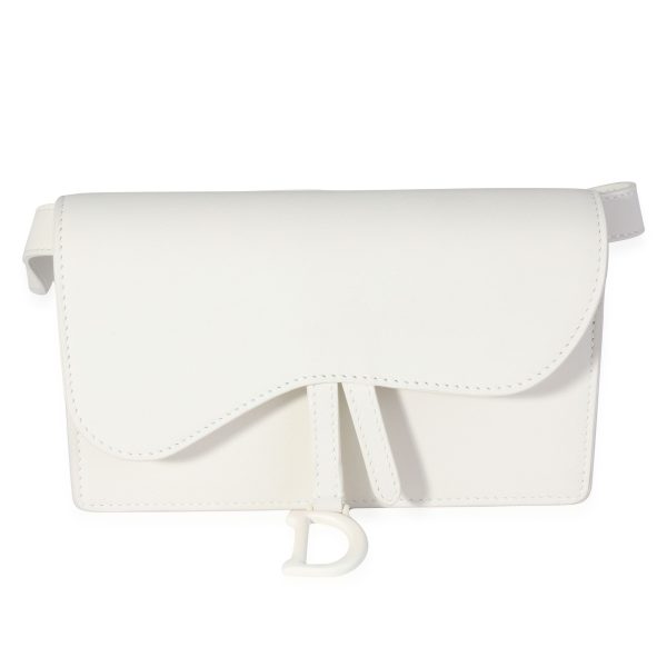 119885 fv 23e1e493 a0c2 4cdf 9ea3 1ba5128e7468 Dior Matte White Calfskin Saddle Belt Pouch