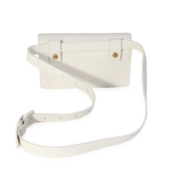 119885 pv b6922a9b 7c88 4cb0 b380 84f13ff98c87 Dior Matte White Calfskin Saddle Belt Pouch