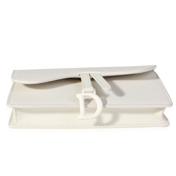 119885 stamp 612e090b fa9f 4460 b8b1 1422d2b0123c Dior Matte White Calfskin Saddle Belt Pouch