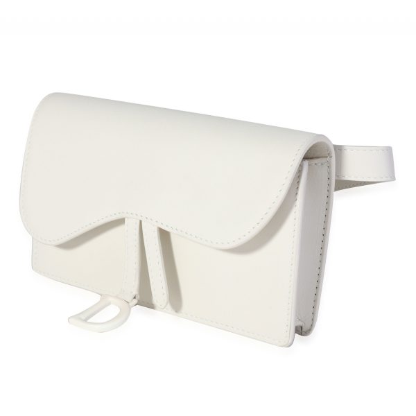 119885 sv 2d5296d6 5c9a 4d5a 9dc0 bbca96286f51 Dior Matte White Calfskin Saddle Belt Pouch