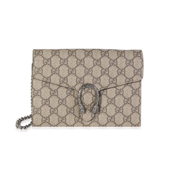 119943 fv Gucci Brown GG Supreme Dionysus Chain Wallet