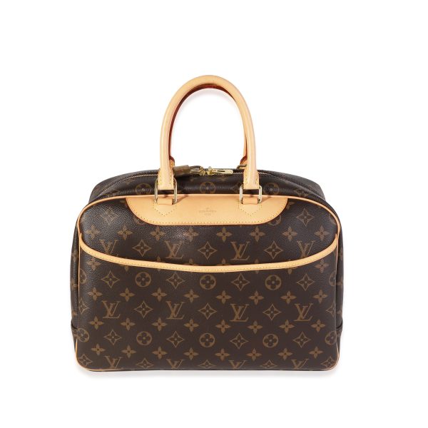 119954 fv Louis Vuitton Brown Monogram Canvas Deauville Bag