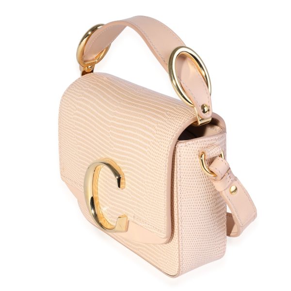 119962 sv 6af2a915 221b 4dbb 8860 d3282f864a59 Chloe Peach Lizard Embossed Leather Mini C Bag