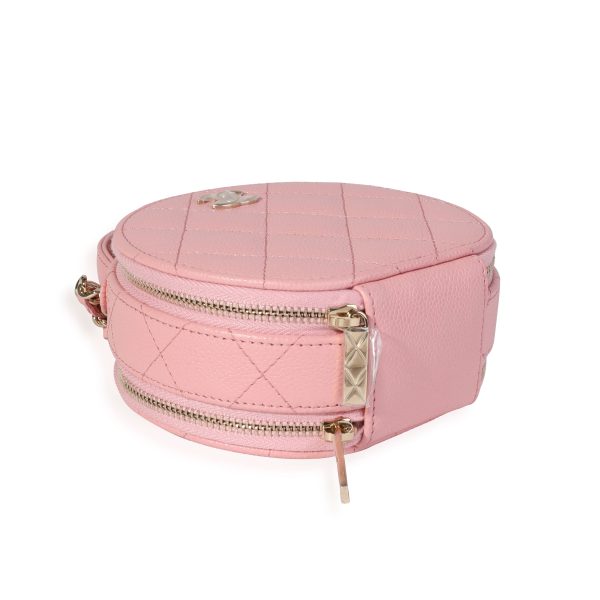 119987 clasp 5cf2cb7f edd6 490a b060 d48c29dc8753 Chanel Pink Quilted Caviar Handle With Care Vanity Crossbody