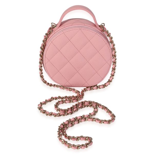 119987 pv ff6d1cce 1c75 4270 b13c cc0e7d4e6d9d Chanel Pink Quilted Caviar Handle With Care Vanity Crossbody