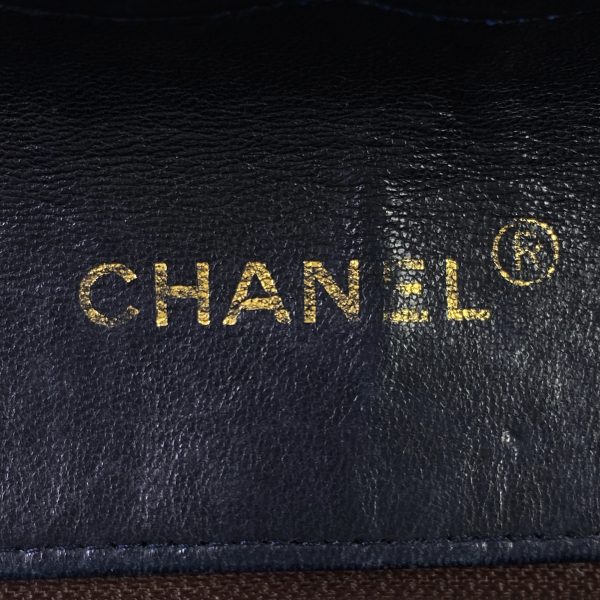 12 Chanel Matelasse Single Flap Chain Coco Mark Chain Navy