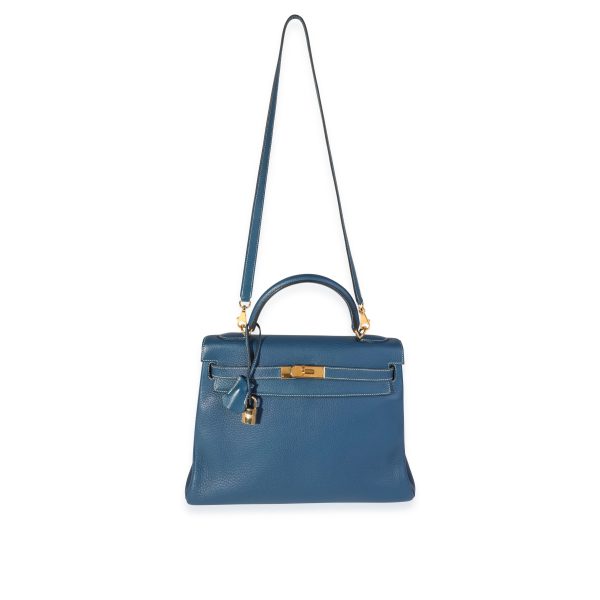 120034 bv Hermès Verso Bleu Thalassa Bleu Jean Clémence Retourne Kelly 32 GHW