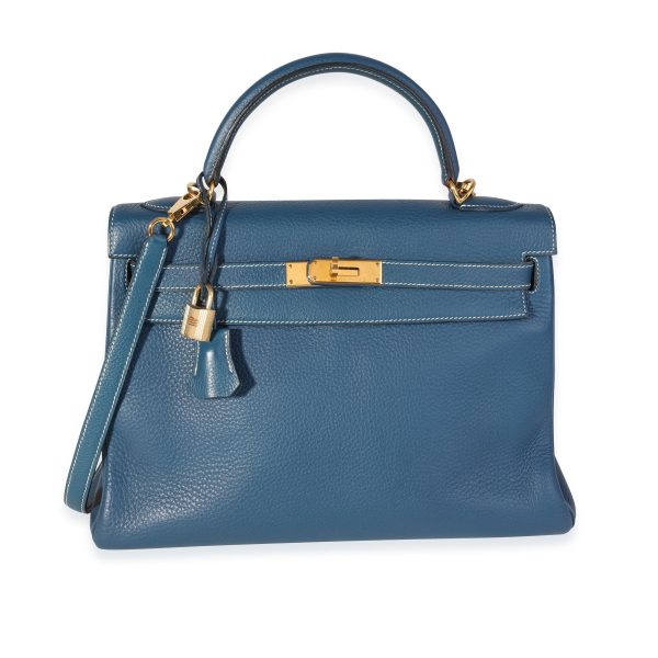 120034 fv Hermès Verso Bleu Thalassa Bleu Jean Clémence Retourne Kelly 32 GHW