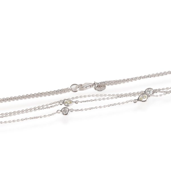 120057 clasp 3 Chain 16 Station Mixed Fancy Cut Diamond Necklace in 18k White Gold 15 CTW