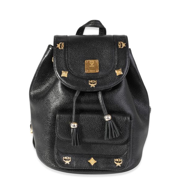 120097 fv MCM Vintage Black Leather Backpack