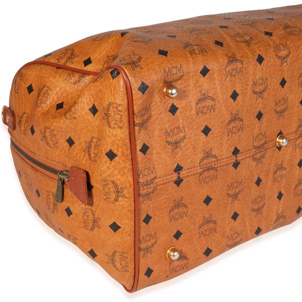 120100 box MCM Vintage Cognac Visetos Duffle Bag