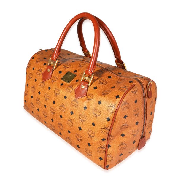 120100 sv MCM Vintage Cognac Visetos Duffle Bag