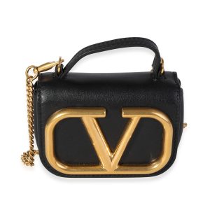 120128 fv LOUIS VUITTON Dauphine MINI Chain Calfskin Leather Metal Beads Handbag Brown Black