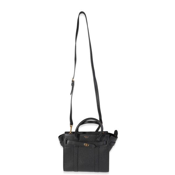 120139 bv 743480df 006e 4f80 b1e8 0555dc2b3272 Mulberry Black Classic Grain Mini Zipped Bayswater Tote