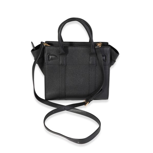 120139 pv 52144b6b b0ce 4625 9cc5 53a176519e0c Mulberry Black Classic Grain Mini Zipped Bayswater Tote