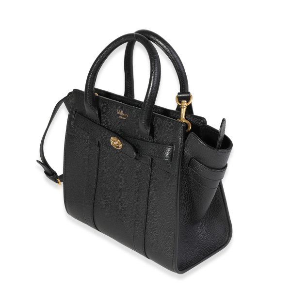 120139 sv 957fbb5b d53d 4246 a375 94ee3d87314e Mulberry Black Classic Grain Mini Zipped Bayswater Tote