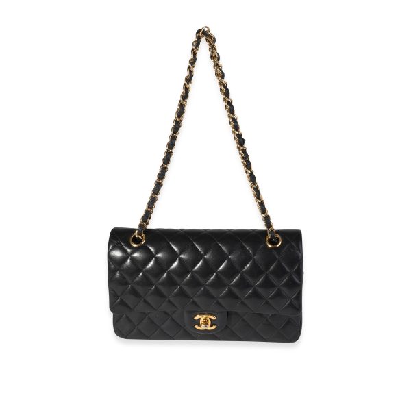 120221 bv 59e9e30c 9831 4a2a b660 f3220a7d74dc Chanel Black Quilted Lambskin Medium Classic Double Flap Bag