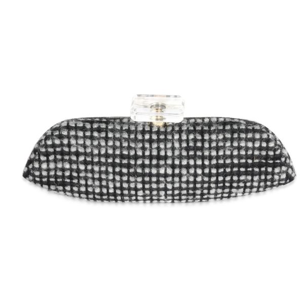 120250 fv Chanel Metallic Tweed Lucite Perfume Bottle Top Clutch