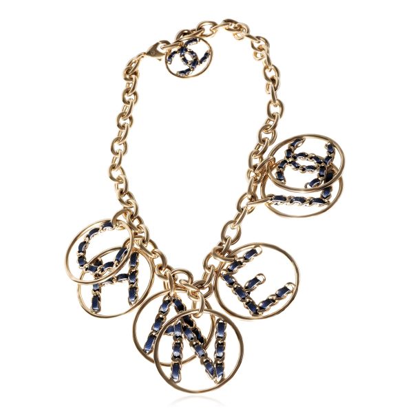 120301 pv 242d22b5 f698 47eb b788 18a4d32daada Chanel 2019 CC Leather Charm Gold Tone Necklace